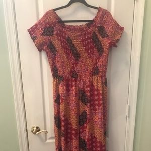 Print Short Sleeve Off Shoulder Jumpsuit